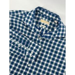 Michael Michael Kors Men's 16 1/2 32/33 Non Iron Gingham Check Dress Shirt